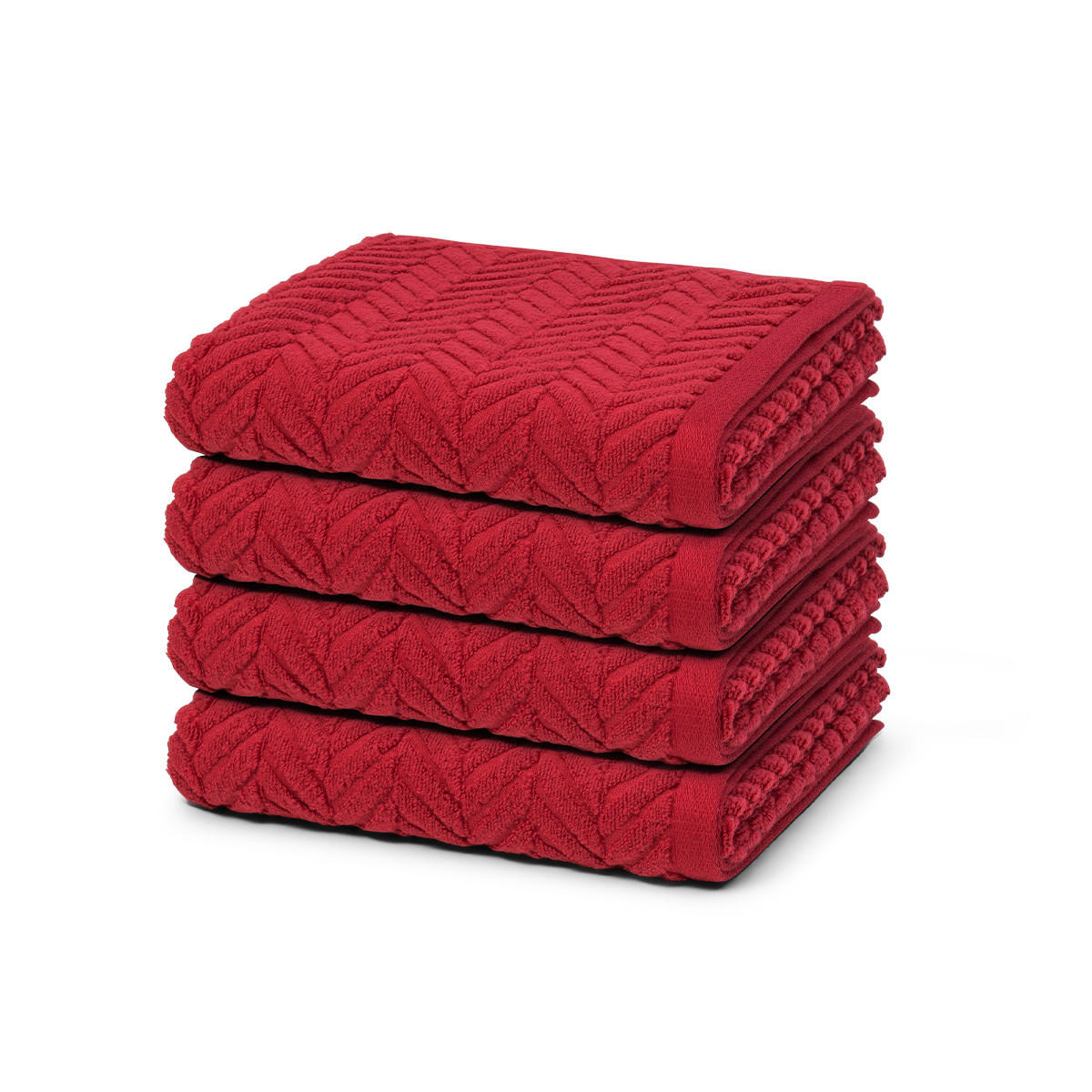 HANDTUCH Sensual Skin Zopf 4er-Set - Dunkelrot, Textil (50/100cm) - Ross