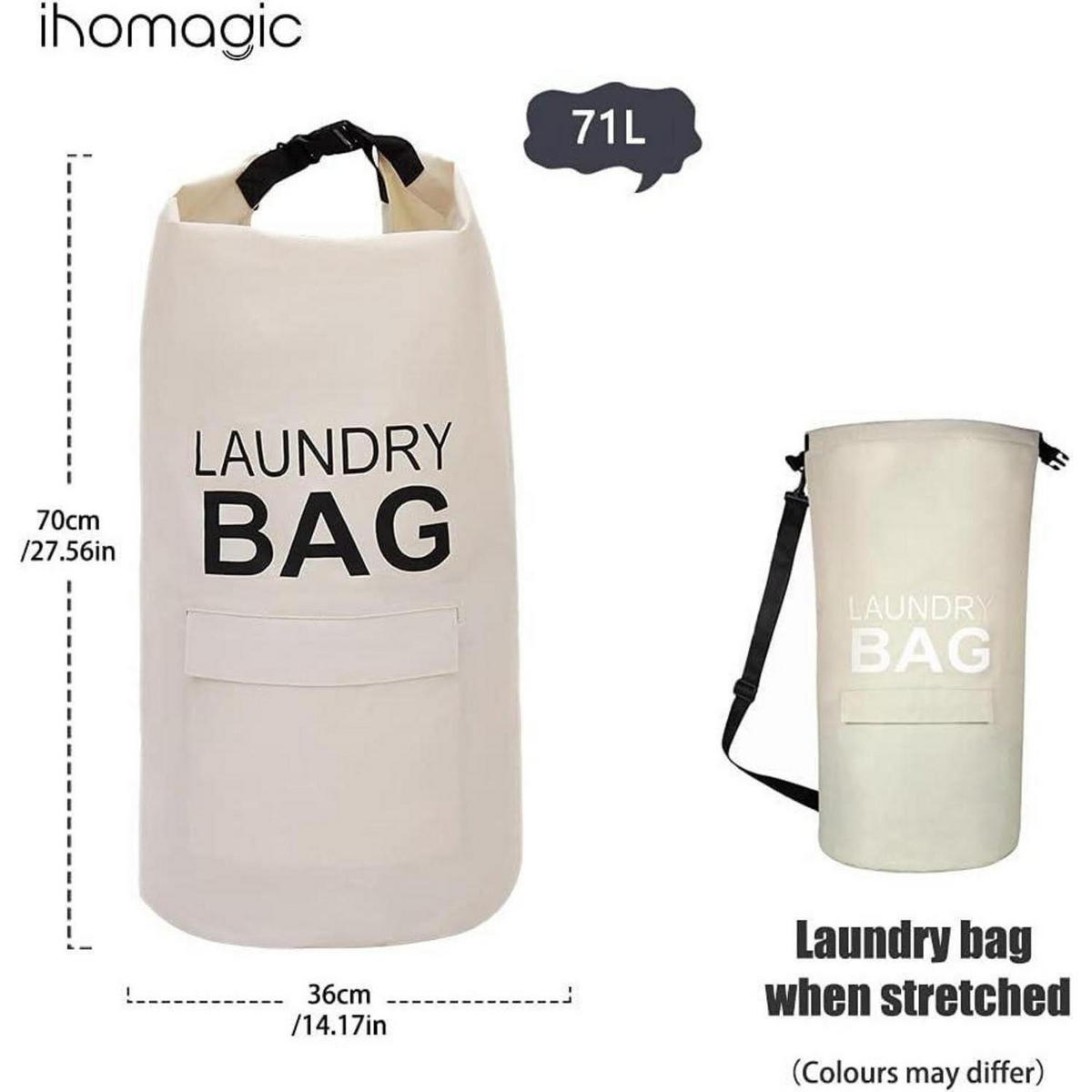 WÄSCHEKORB faltbar 71 Liter Beige - Beige, Textil (36/70/36cm)
