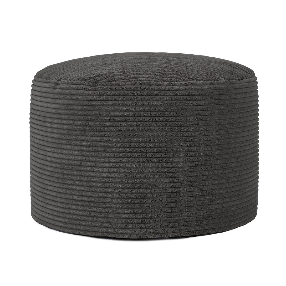 SITZPOUF Rund Milano - Schieferfarben/Anthrazit, Textil (55/35/55cm) - icon