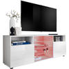 SIDEBOARD TV URBINO Weiß, LED Beleuchtung Mehrfarbige - Weiß, Glas/Holzwerkstoff (140/53/35cm) - Komodee