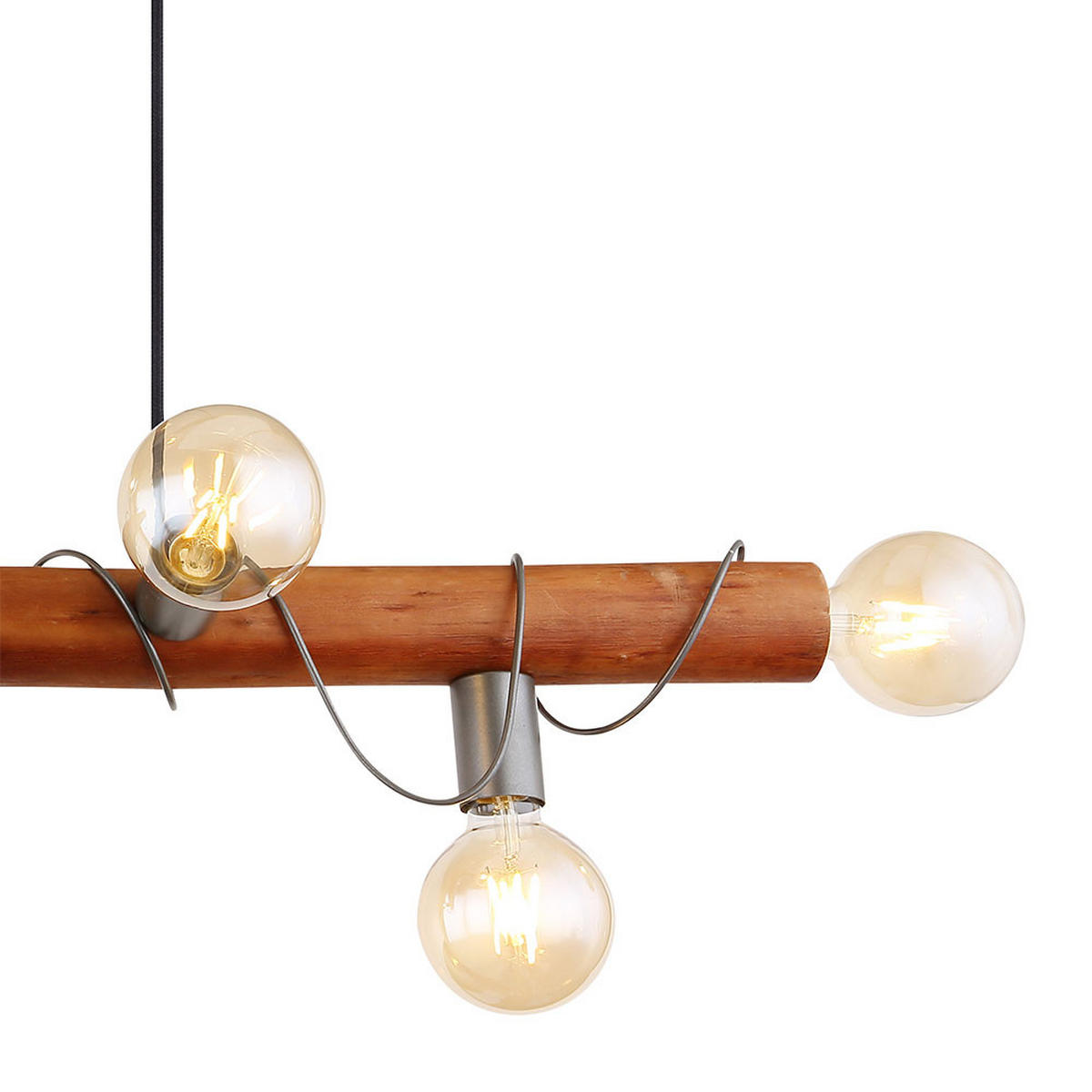 HÄNGELEUCHTE ALICE Holz Braun - Braun, Holz (100/20/120cm) - Globo Lighting