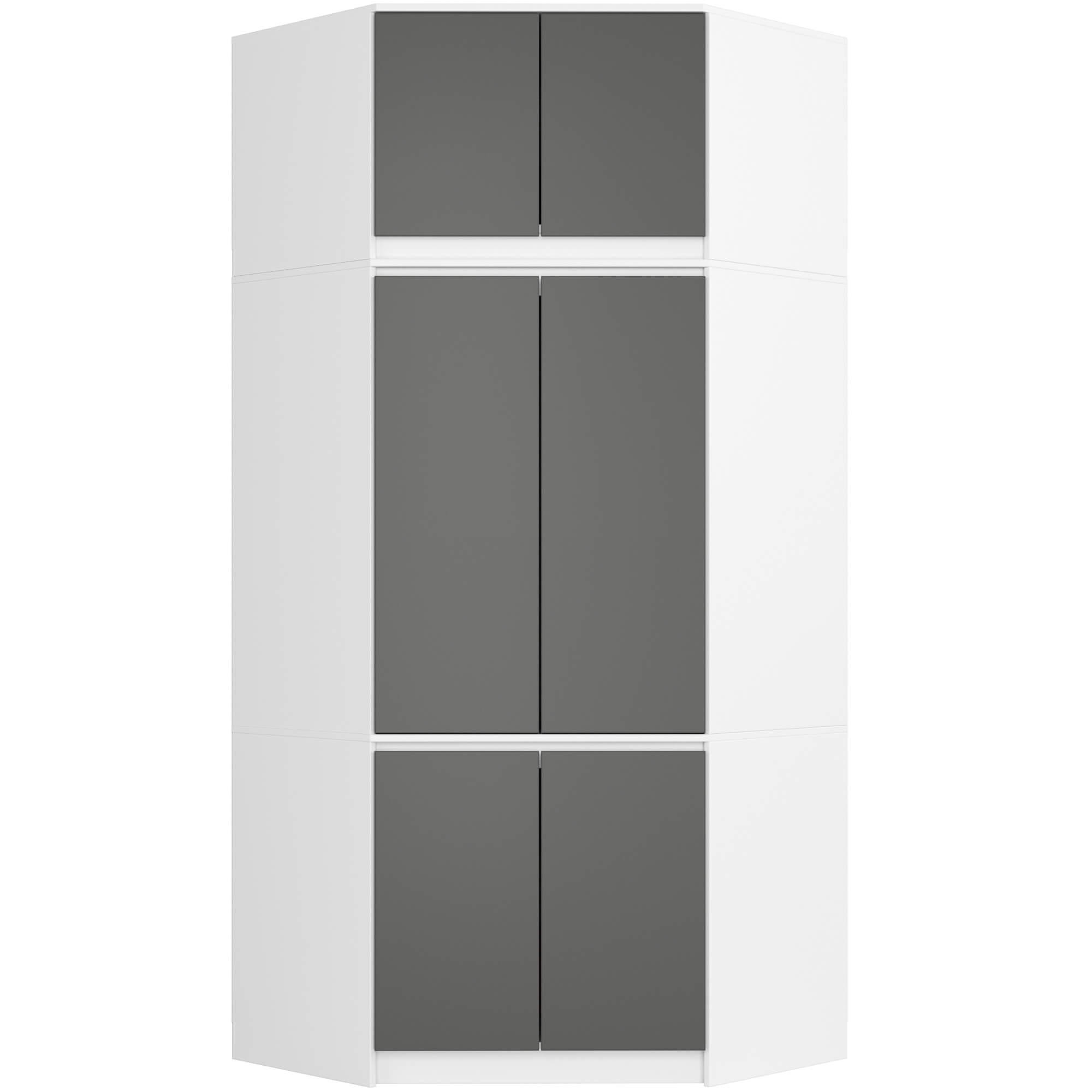 Akord Kleiderschrank Weiß, Grau 100x235x50 cm