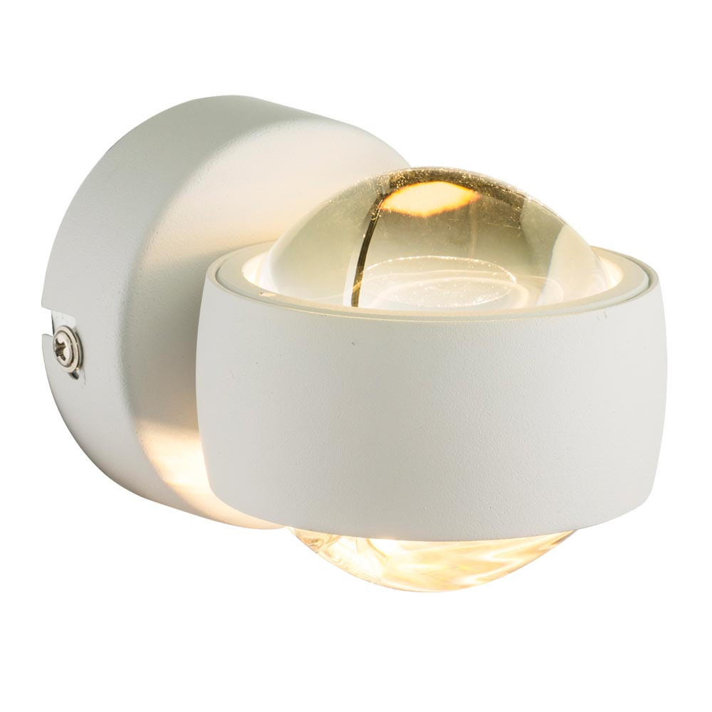 LED WANDLEUCHTE Metall Weiß - Weiß, Glas (7.5/10/10cm) - Globo Lighting