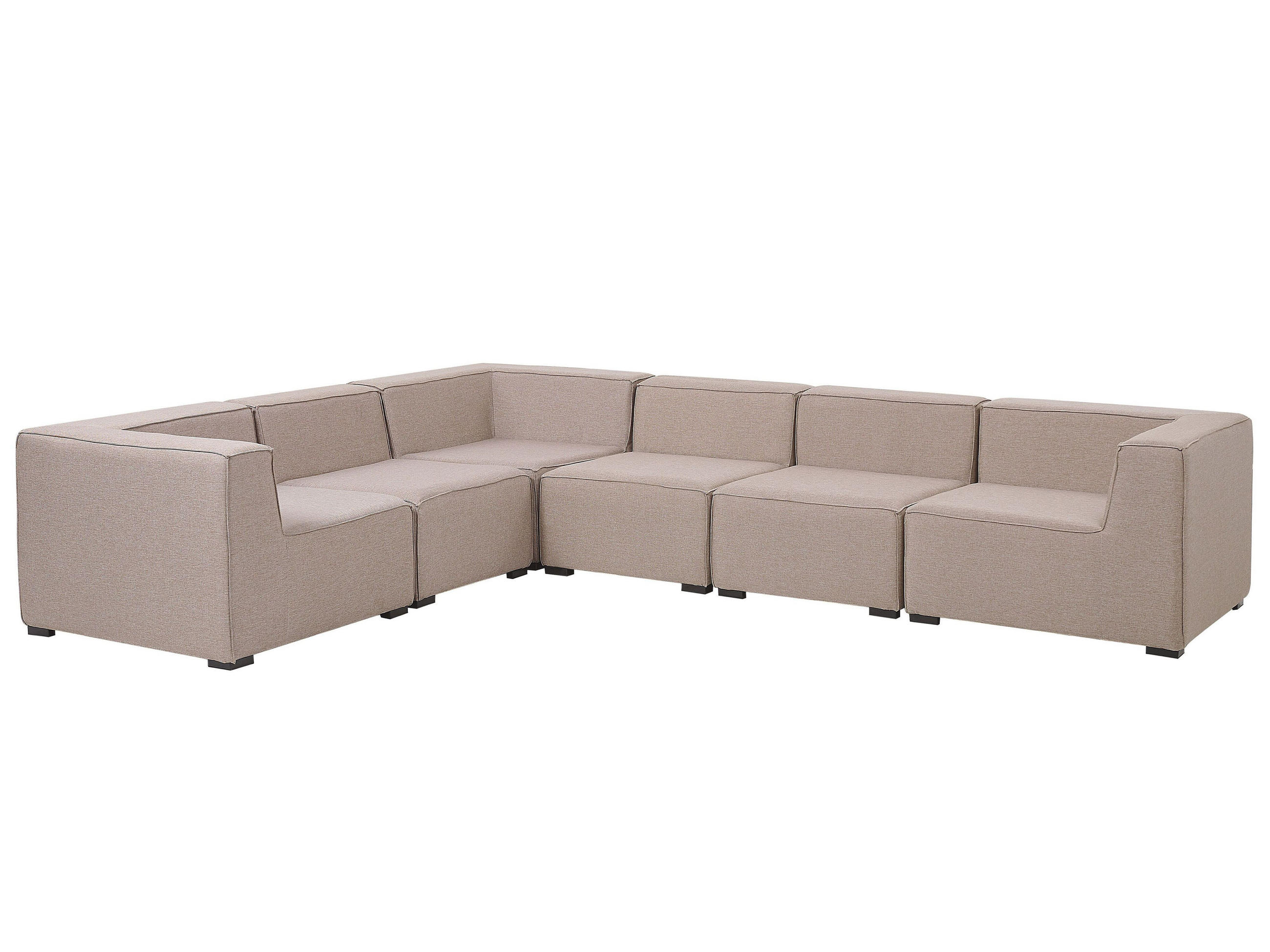 LOUNGE SET 7-Sitzer beige linksseitig modular Arezzo - Beige, Textil - Beliani