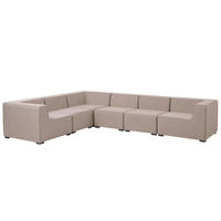 LOUNGE SET 7-Sitzer beige linksseitig modular Arezzo - Beige, Textil - Beliani