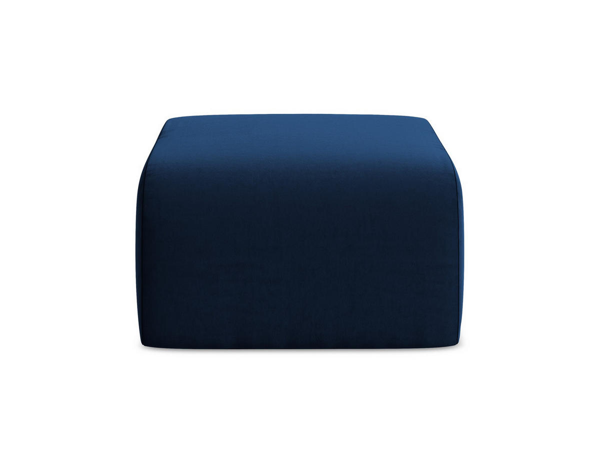 POUF Samt Stoff Blau - Türkis/Schwarz, Holzwerkstoff/Kunststoff (72/42/94cm) - Makamii