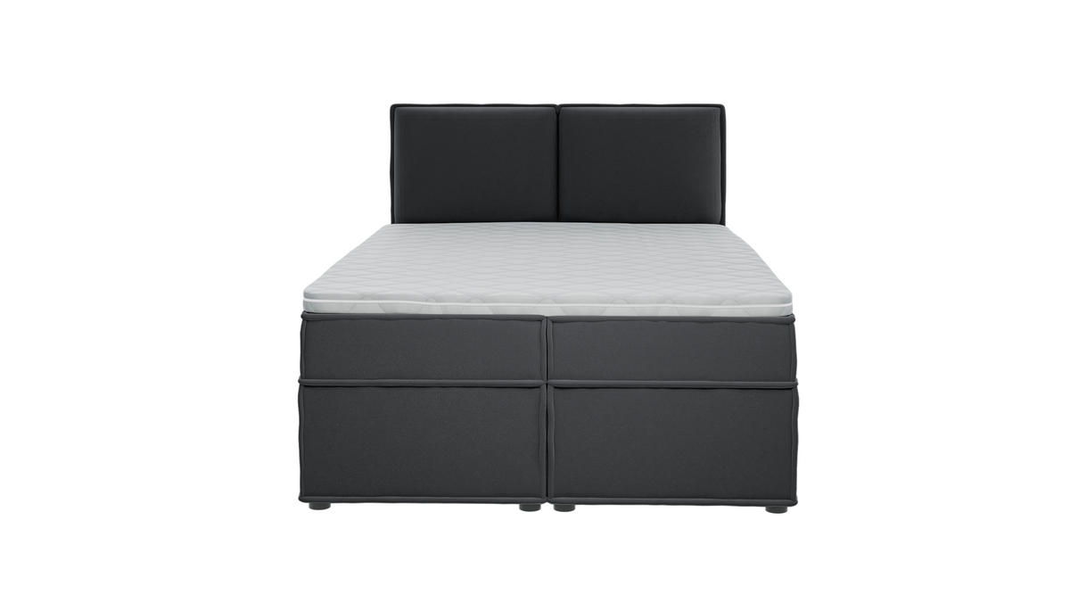 BOXBETT Eclipse 140/200 cm Graphit Luxusmicrofaser - Graphitfarben/Schwarz, Holz/Kunststoff (140/200cm) - S-Style Möbel