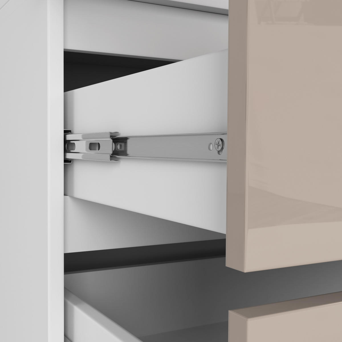 KLEIDERSCHRANK Weiß, Cappuccino Glanz 180x51x90 cm - Weiß/Cappuccino, Holzwerkstoff (90/180/51cm) - Akord