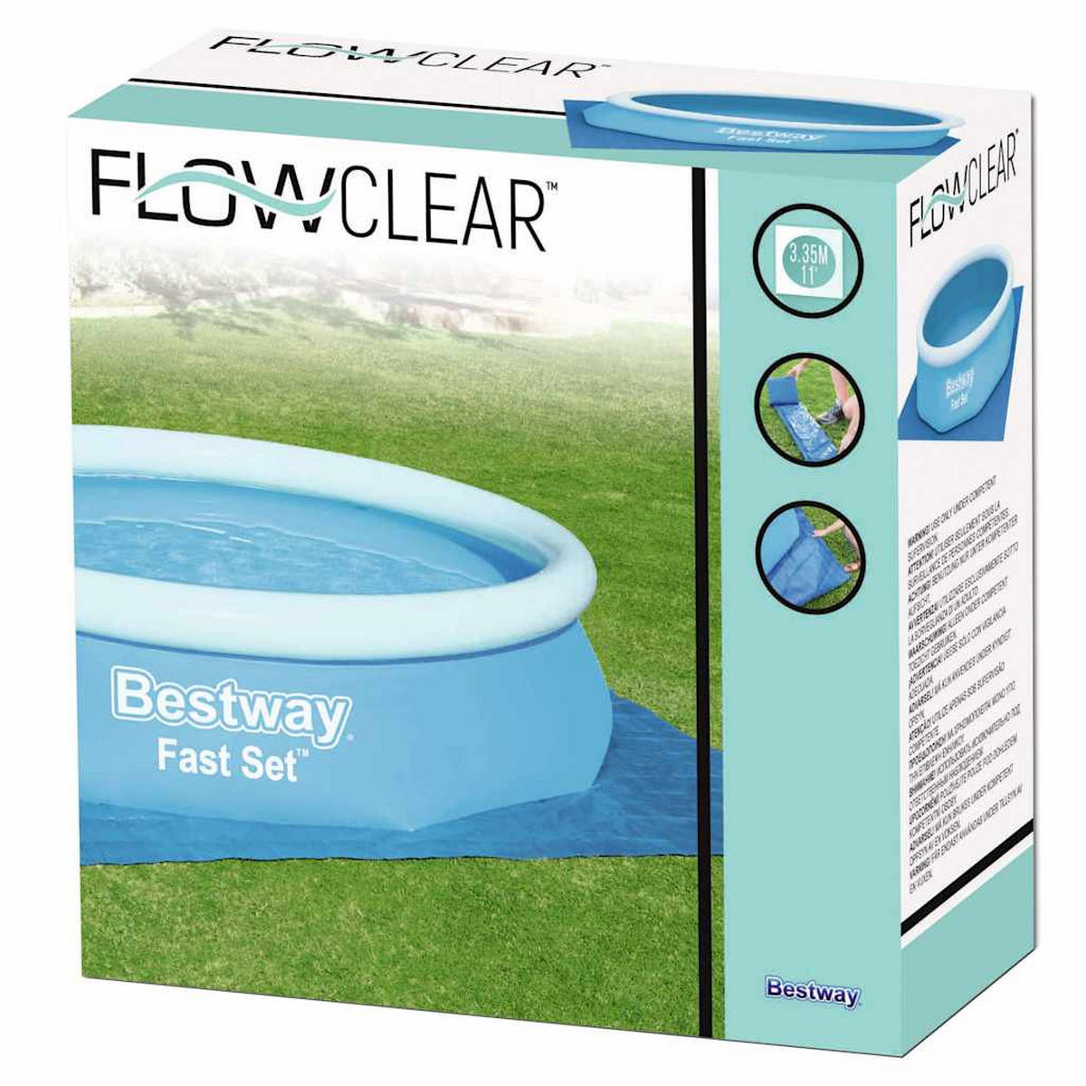 POOL-BODENPLANE BESTWAY Flowclear 335/335 Cm - Blau, Kunststoff (3/335cm) - Bestway