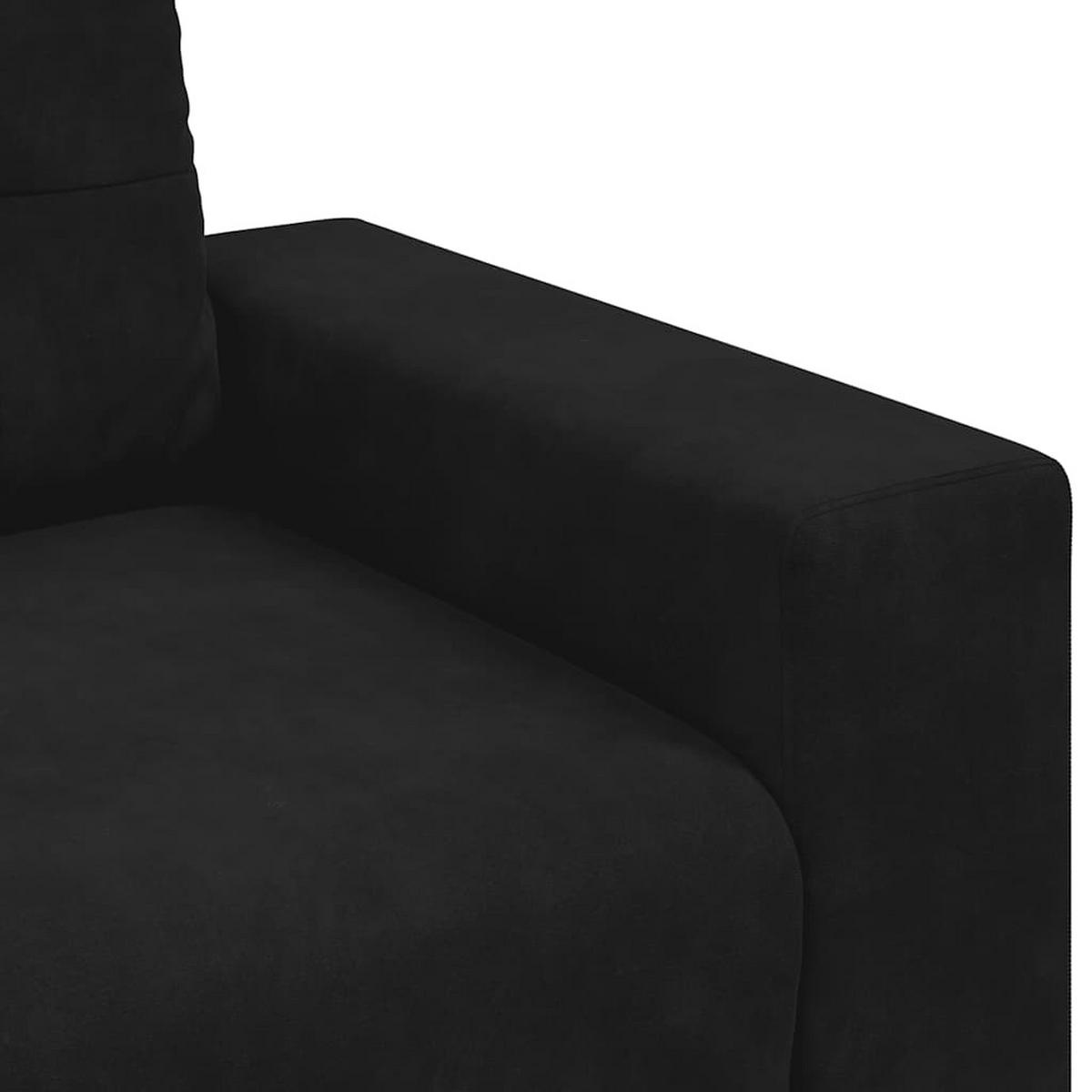 SESSEL Schwarz 100/78/80 Cm Samt - Schwarz, Naturmaterialien (78/80/100cm) - vidaXL