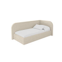 EINZELLBETT Jugendbett mit Bettkasten und Matratze H3/H4, Links - JAXY 90x200 Dunkelbeige - Cappuccino, Holzwerkstoff/Textil (90/200cm) - ALTDECOR