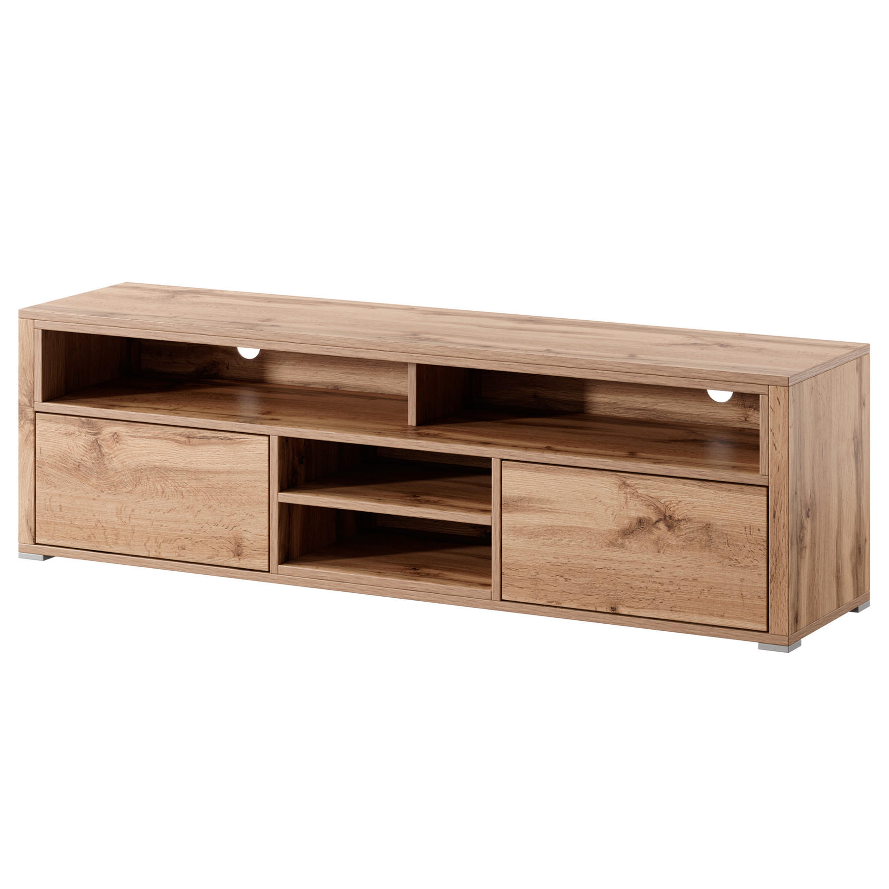 TV-ELEMENT Bella mit 2 Türen und offenem Regal, eiche Wotan - Eichefarben, Holzwerkstoff (137/42.5/33cm) - Beautysofa