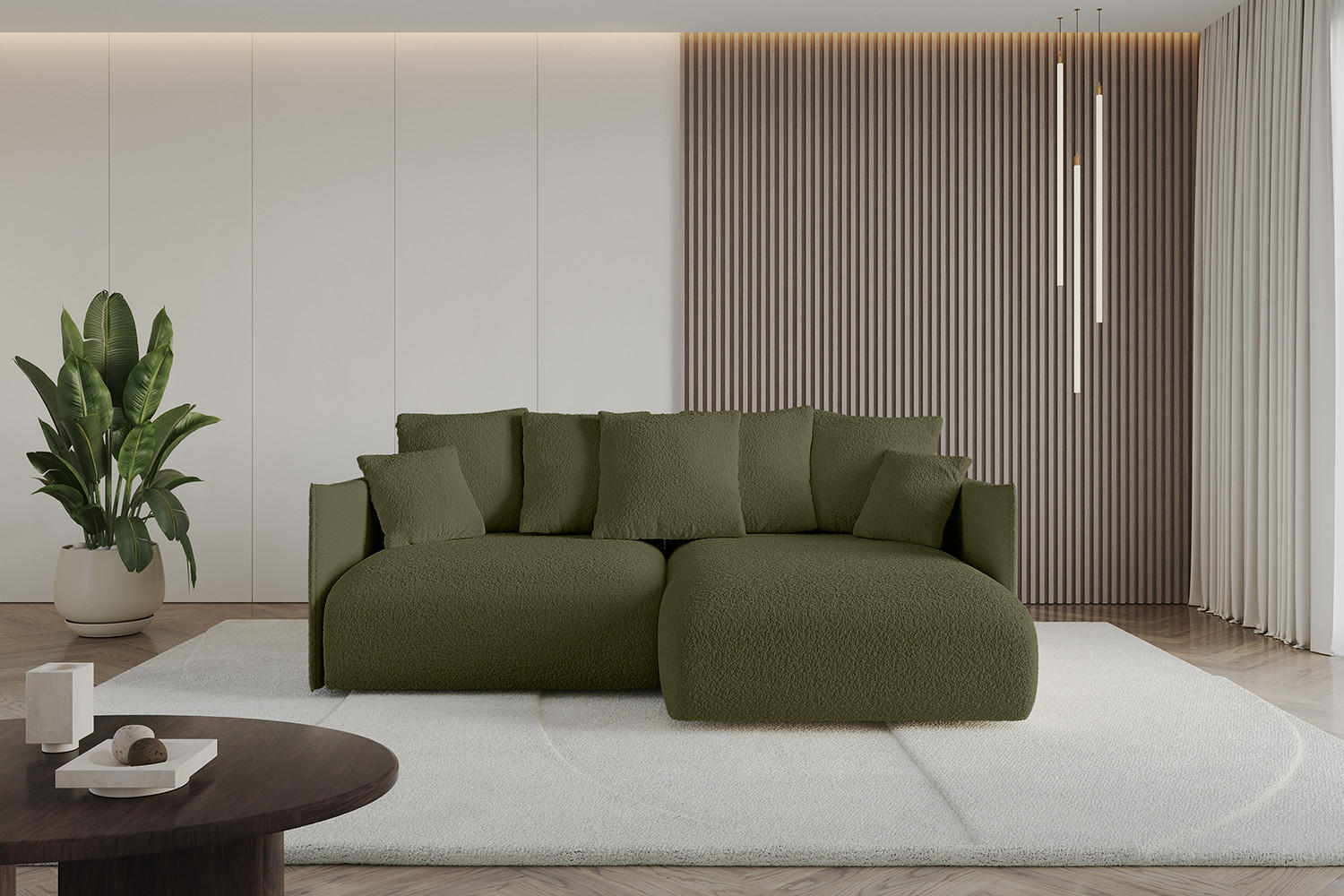 Thumbnail - Altdecor Ecksofa, Olivgrün, Textil, 4-Sitzer, 216x177 cm, Wohnzimmer, Sofas & Couches, Wohnlandschaften, Ecksofas