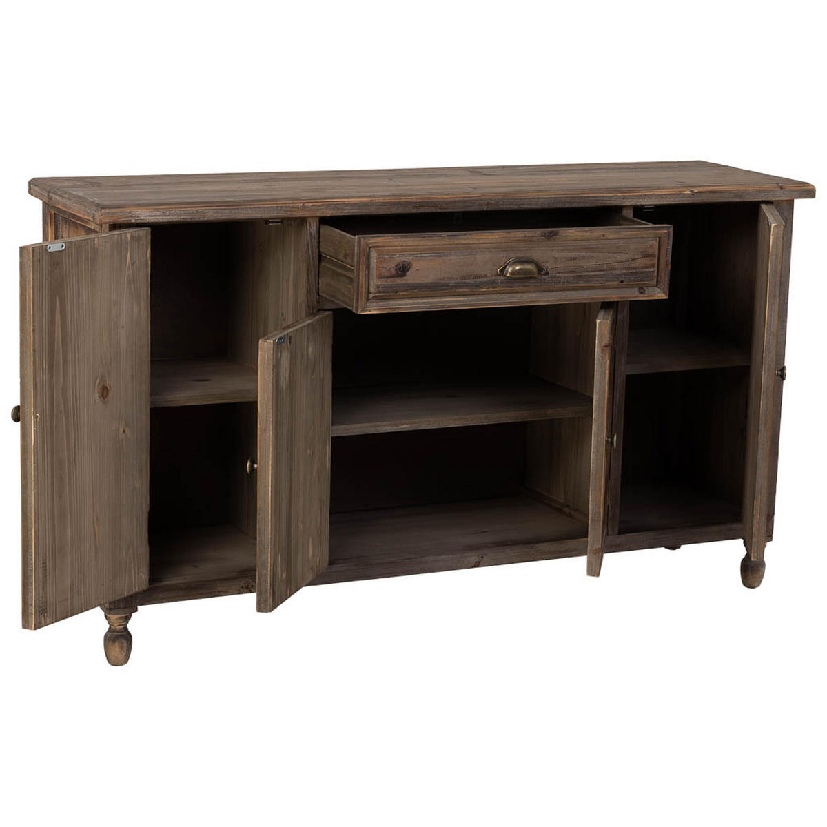 SIDEBOARD mit 4 türen und 1 schublade 150x40x84 cm - Braun, Holz (150/84/40cm) - Wanderlust