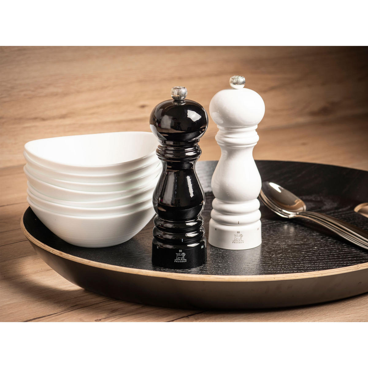 PFEFFERMÜHLE Paris uSelect 18cm Buchenholz Weiß Stahlmahlwerk - Weiß, Holz (5.9/18/5.9cm) - PEUGEOT