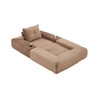 SOFA mit Schlaffunktion 122 x 98 x 80 cm Cord Braun - Dunkelbraun, Kunststoff (98/80/122cm) - Meubliv