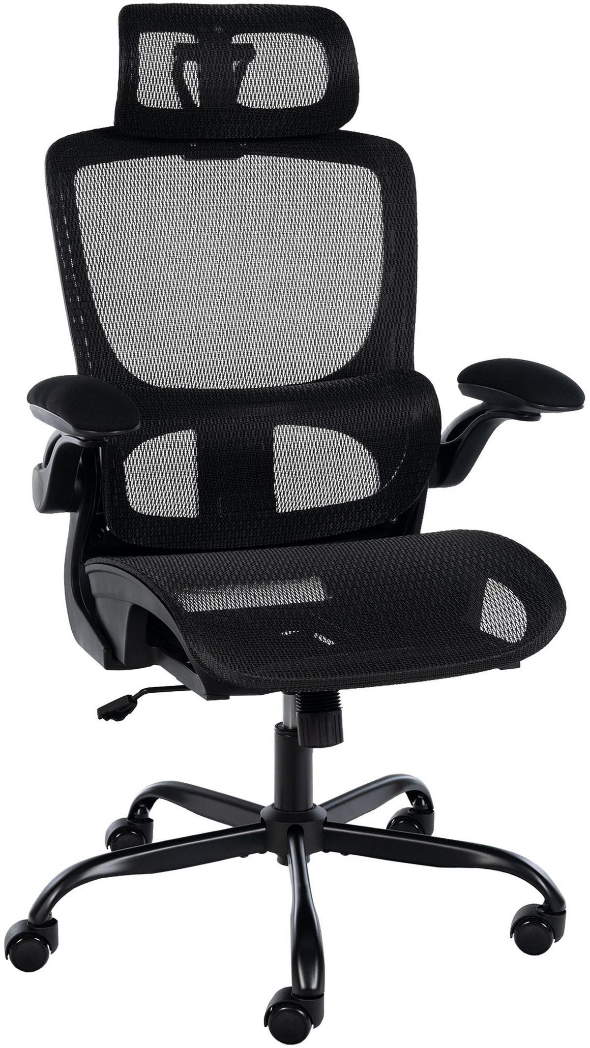 CHEFSESSEL Kunststoff Schwarz - Schwarz, Kunststoff/Textil (65/121/65cm) - CLP