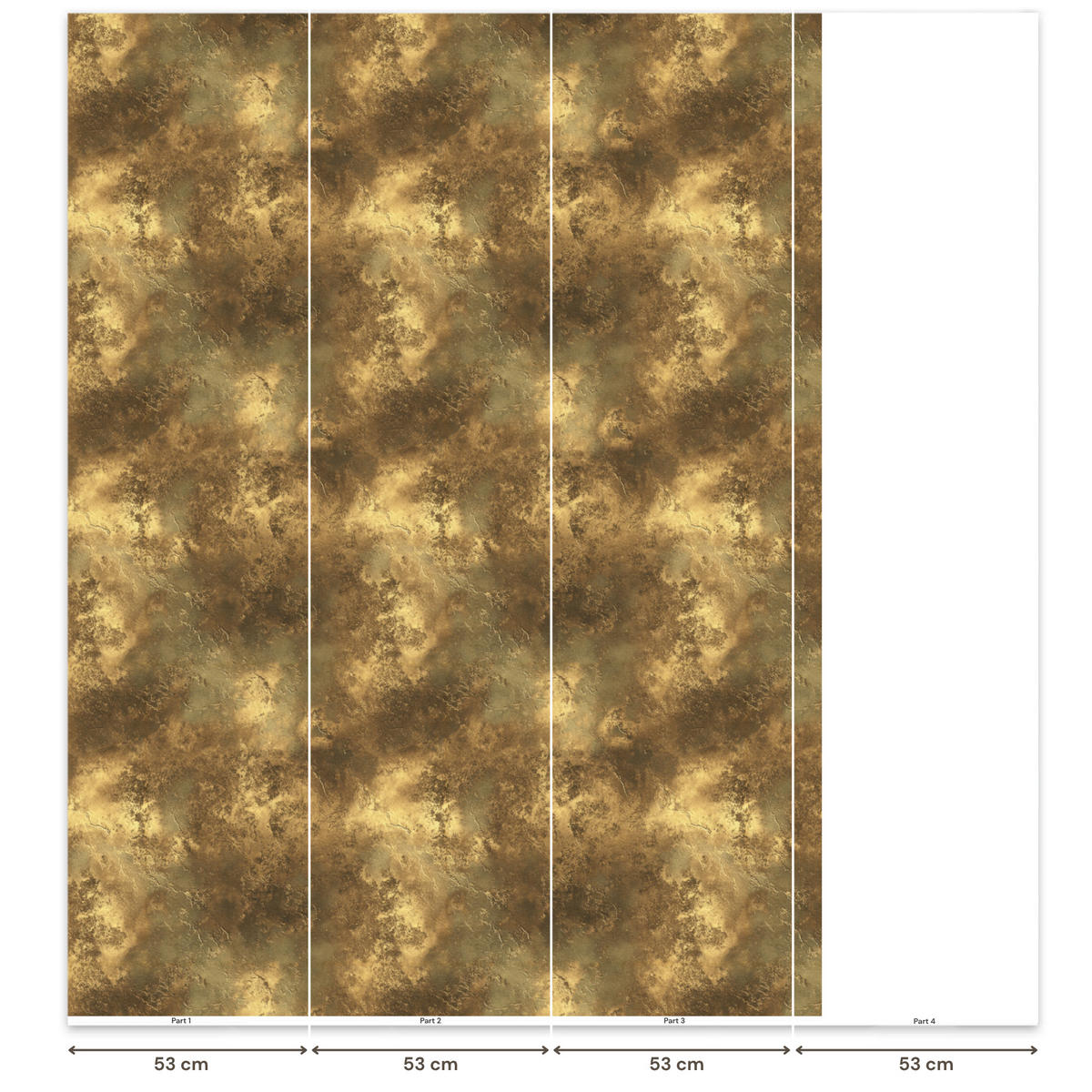 TAPETE - Antik - Metallic-Look - Gold - 160x220 cm - Messingfarben, Papier (160/220cm) - OnlyWow