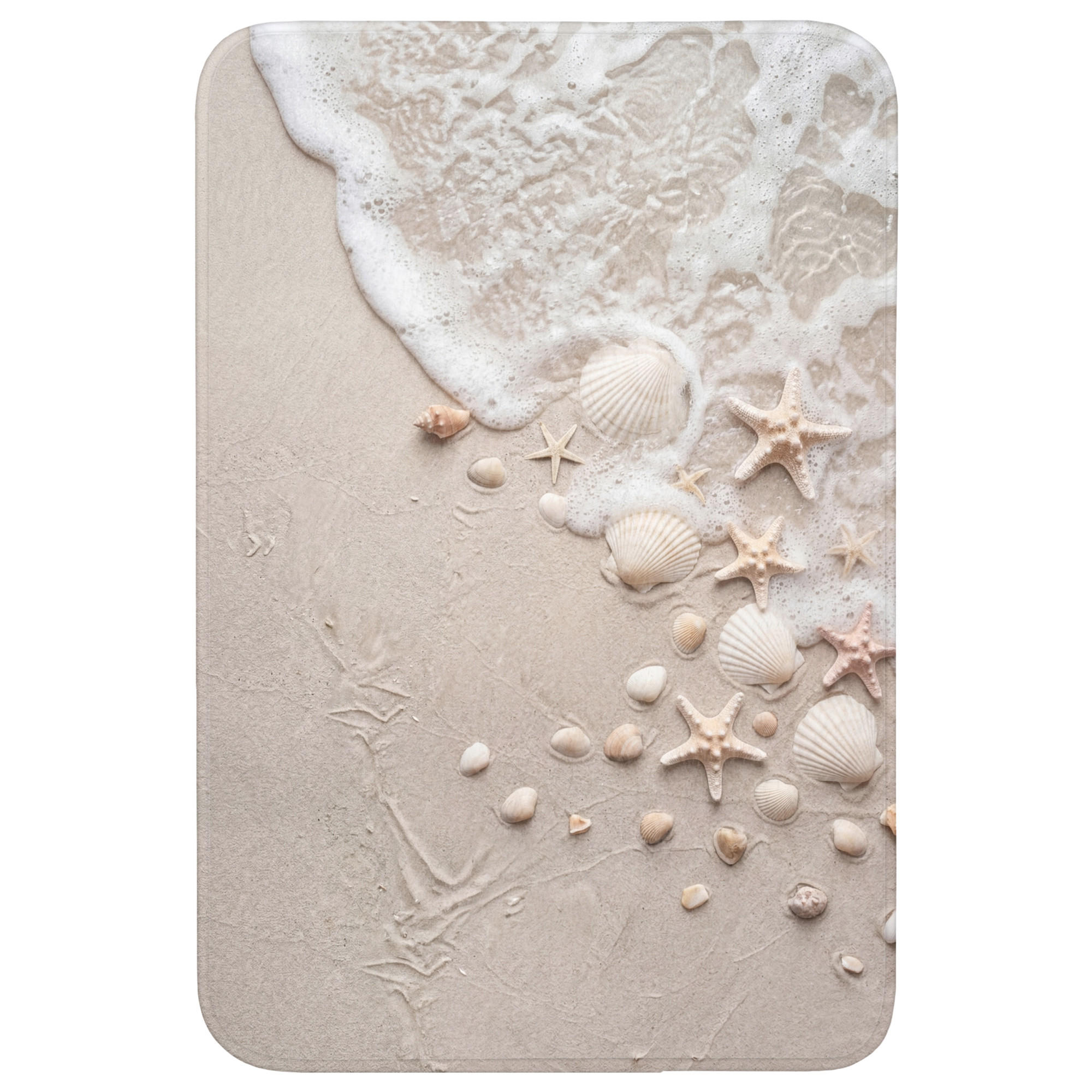 TEPIH ZA KUPAONICU Školjke 60x90 cm - boje pijeska/krem, tekstil/plastika (60/90cm) - OnlyWow