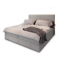 POSTEL BOXSPRING PISA 160x200 cm, s matrací a úložným prostorem, světle šedá - světle šedá, kompozitní dřevo/textil (160/200cm) - MASSENO