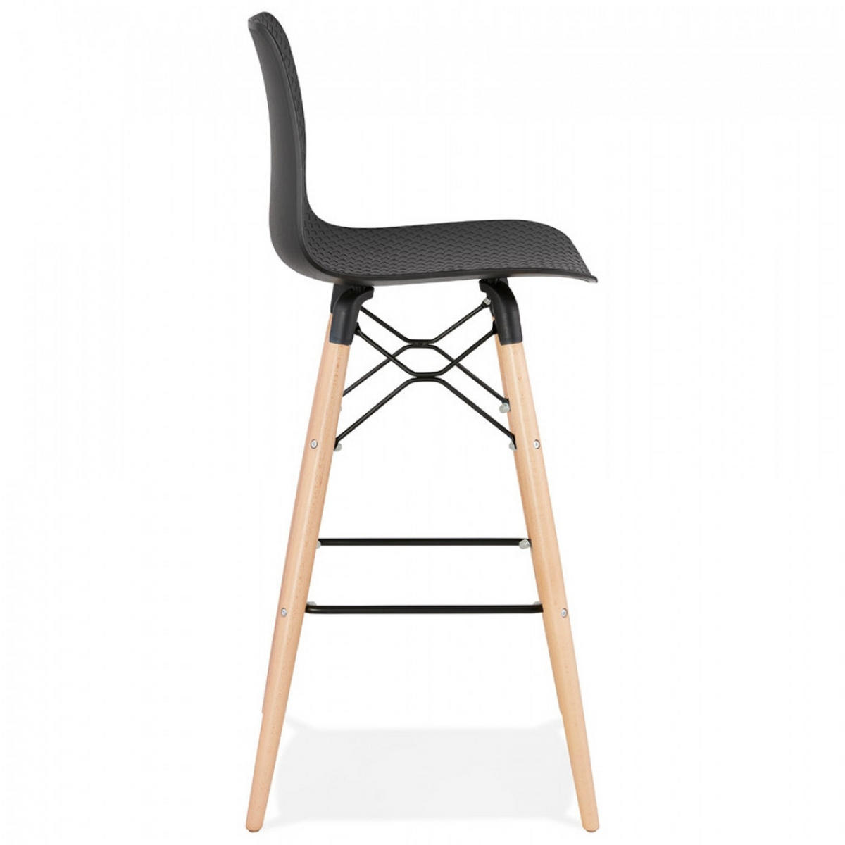 BARHOCKER Schwarz 46x112x46cm - Beige/Schwarz, Holz/Kunststoff (46/112/46cm) - AlterEgo