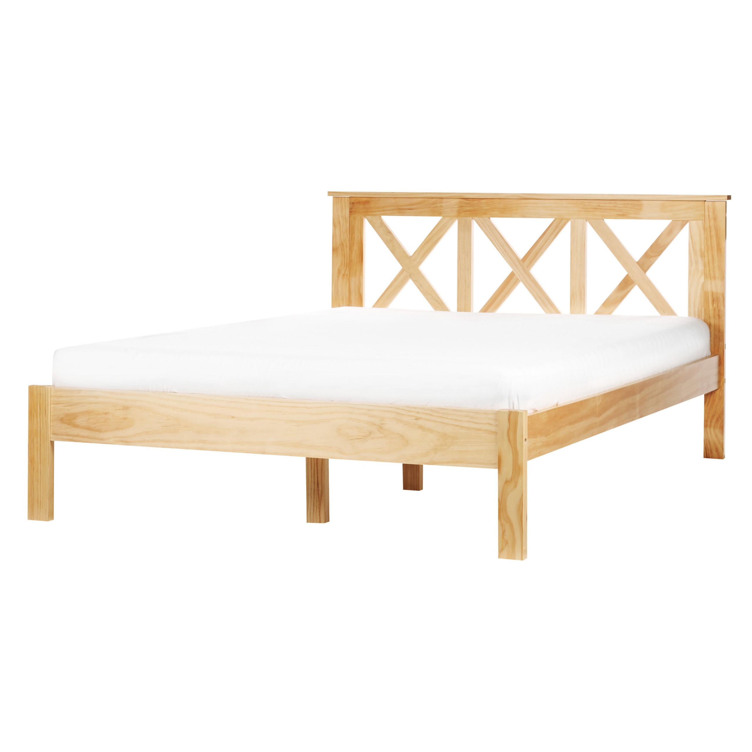 BETT mit Lattenrost 140x200 cm Heller Holzfarbton Tannay - Hellbraun, Holz (140/200cm) - Beliani