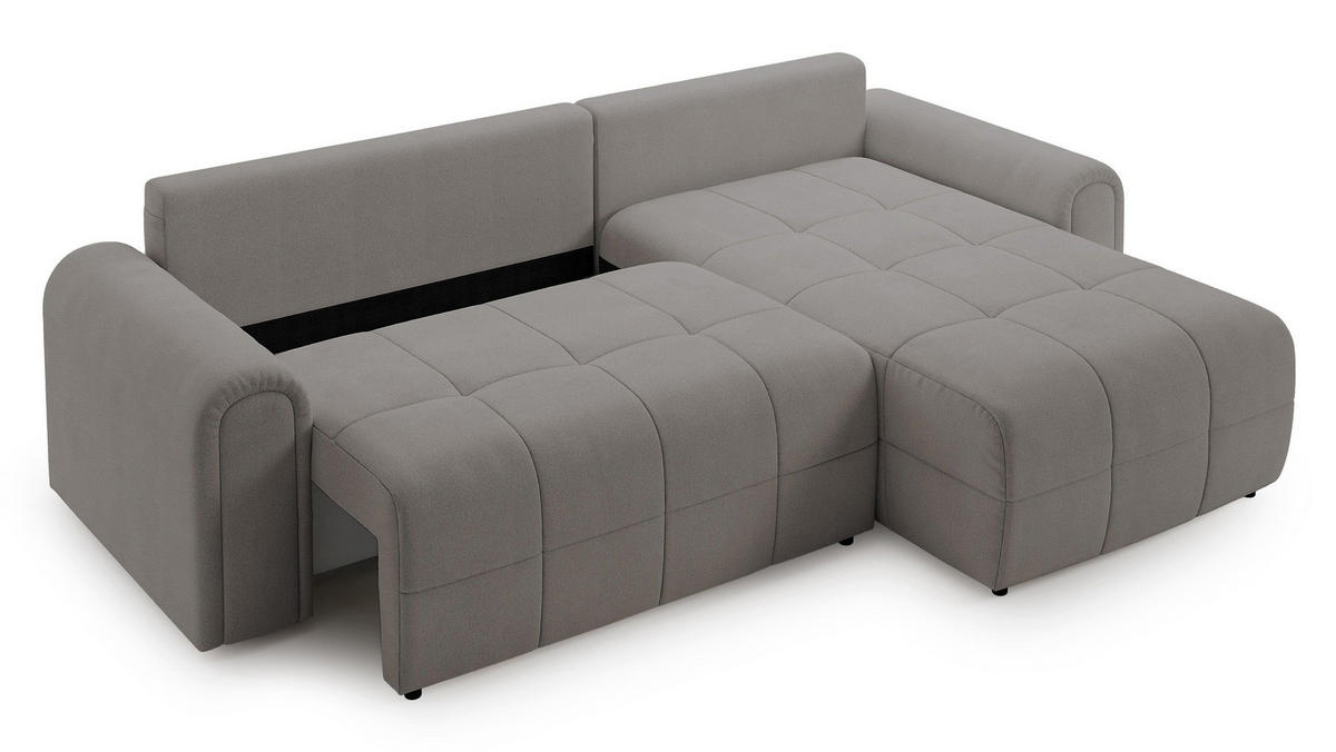 ECKSOFA Simolla Greige rechts - Taupe/Schwarz, Kunststoff/Textil (180/268cm) - Selsey