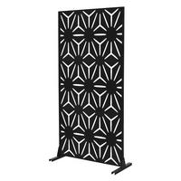 METALL-SICHTSCHUTZ Torino 90x180 cm Schwarz aus Stahl - Schwarz, Metall (90/183cm) - ML-DESIGN