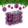 WEIHNACHTSKUGELN-SET 50-tlg. - Pink, Kunststoff (6/7/6cm) - Relaxdays