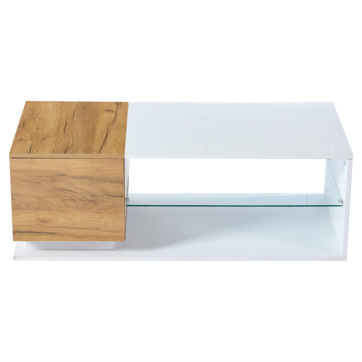 COUCHTISCH LED Hochglanz 105x50x36cm mit Stauraum und Beleuchtung - Multicolor, Holzwerkstoff (105/50/36cm) - FLIEKS
