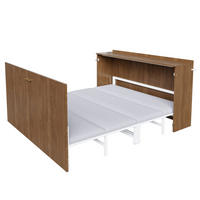 SCHRANKBETT Klappbett 140/200 cm aus Holz und Metall mit Matratze und leisen Rollen Holzfarbe - Naturfarben, Holz (140/200cm) - Modenvie