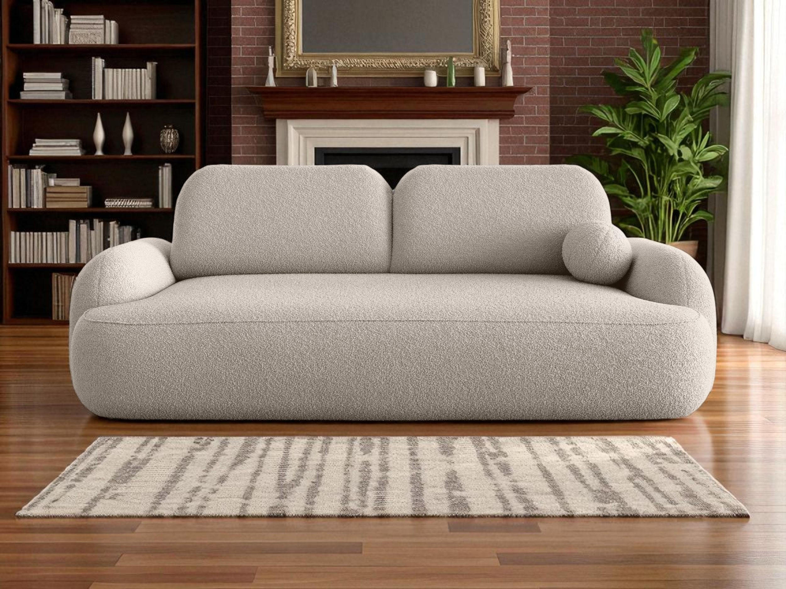 SOFA MOLLY mit Schlaffunktion TERRA FROTTE 03 mit Stauraum - Beige, Textil (121/94/255cm) - Bedante