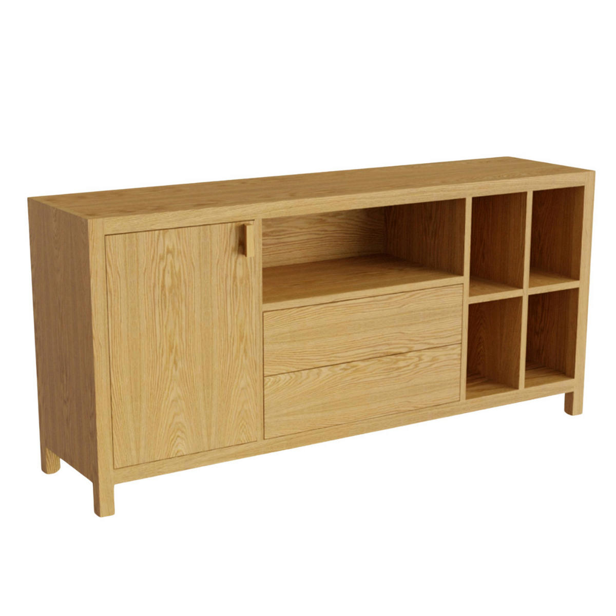 TV-SCHRANK aus Holz für Wohnzimmer DAVOS - Eichefarben, Holz (160/75/40cm) - Rawood Furniture