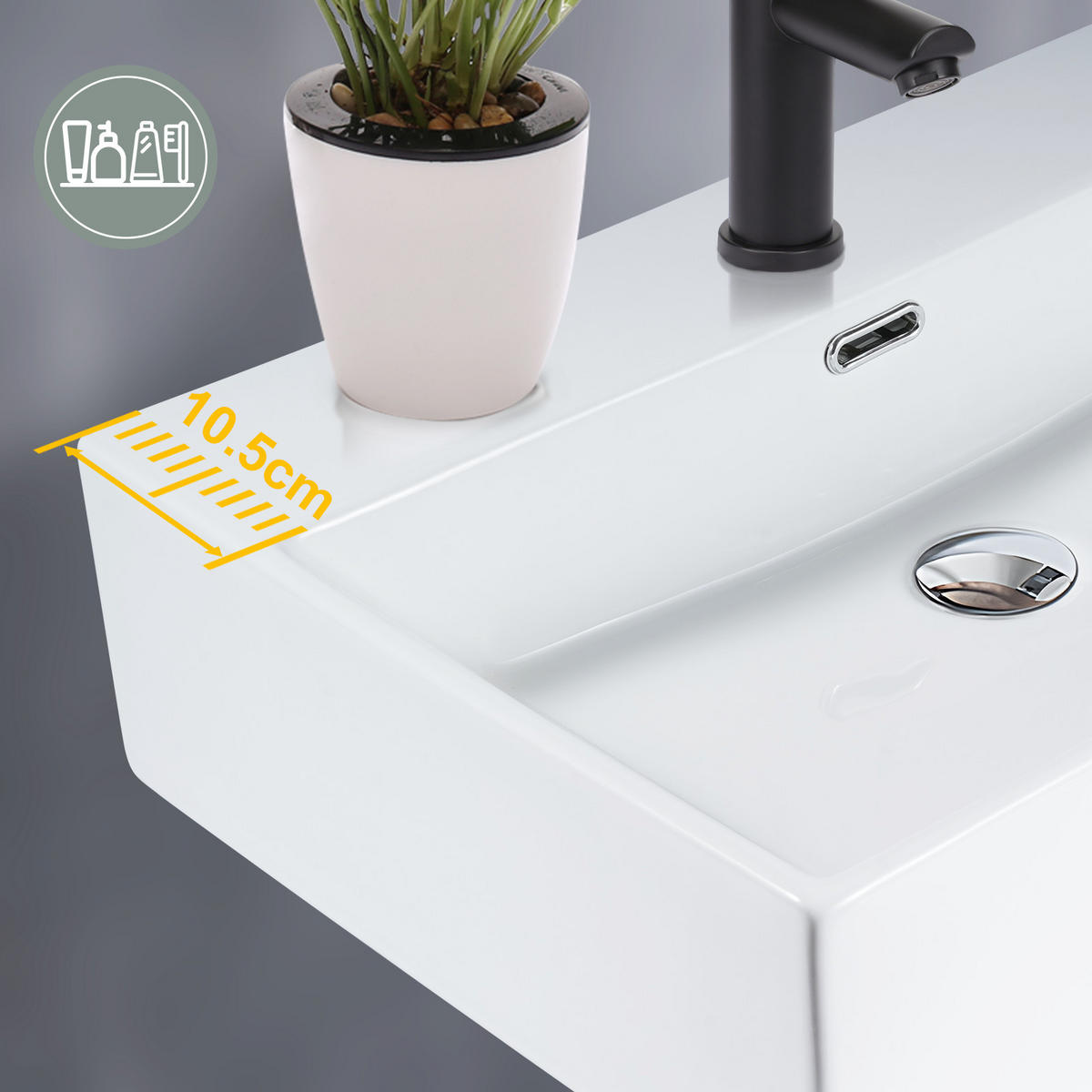 WASCHBECKEN Weiß 33/14.5/41 - Weiß, Keramik (33/14.5/41cm) - ZMH