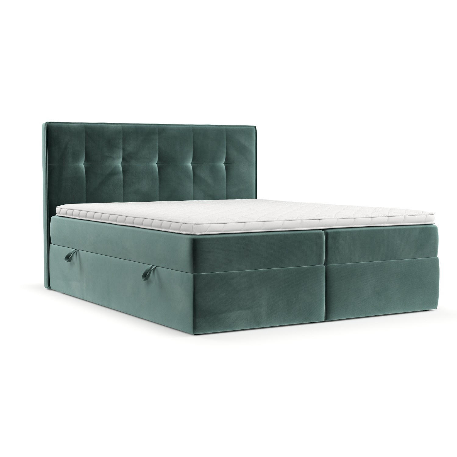 BOXBETT Mireo 180/200 cm Türkis im Kronos Stoff - Türkis/Schwarz, Holz/Holzwerkstoff (180/200cm) - AltaBeds