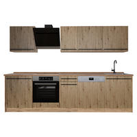 KÜCHENZEILE R-Line, Artisan-Eiche/Goldkraft Eiche, 280 cm Arbeitsplatte Goldkraft Eiche - Honigeiche/Eiche Artisan, Holzwerkstoff (280/206.8/60cm) - Vicco