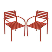 2ER-SET Gartensessel stapelbar aus Metall – Terracotta – NILY von MYLIA - Braun, Metall - Vente-Unique