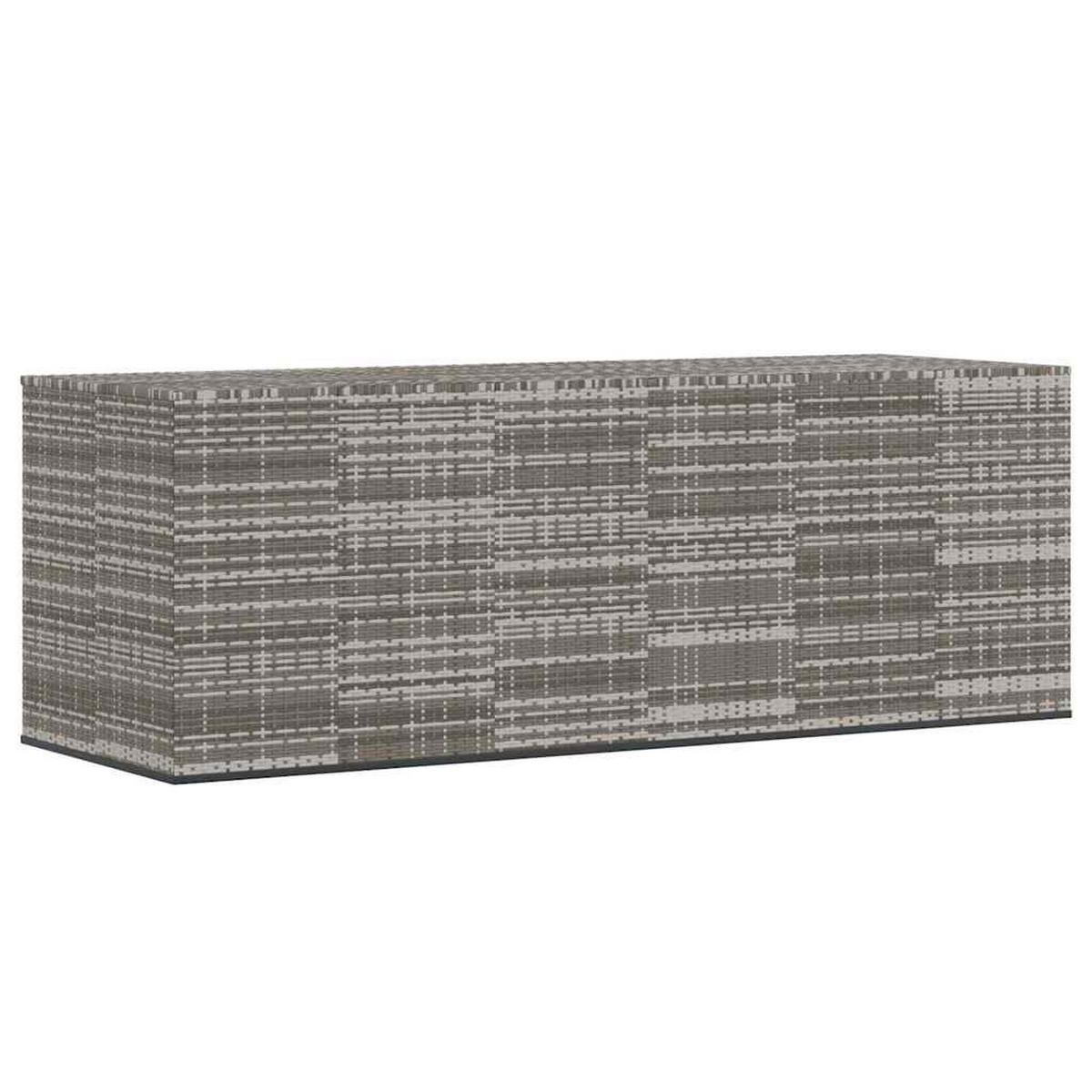 GARTEN-KISSENBOX PE Rattan 291x100,5x104 cm Grau - Grau, Kunststoff (291/104/100.5cm) - furnicato