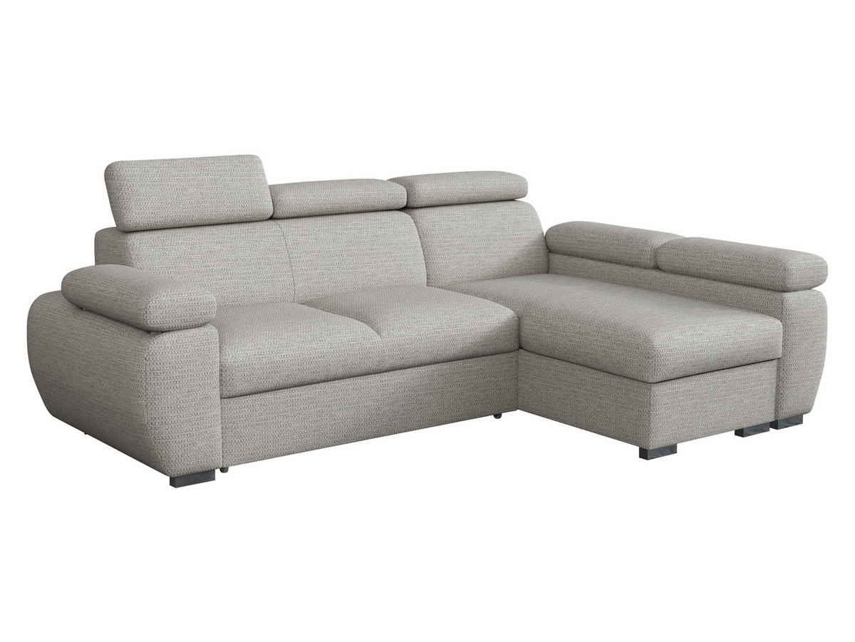 ECKSOFA Boston Mini, Seite: Rechts - 2R+LC - Chromfarben/Greige, Holz/Textil (255/170cm) - MIRJAN24