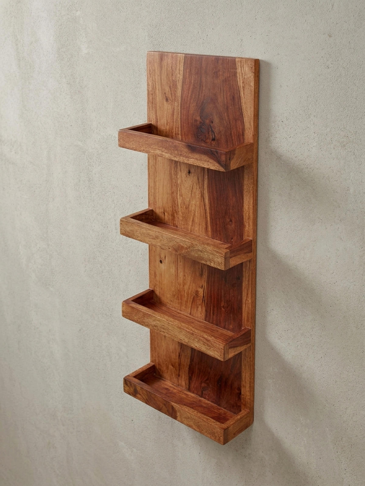 WANDREGAL Massivholz Nachhaltig Handgefertigt - Braun, Holz (30/80/10cm) - KADIMA DESIGN