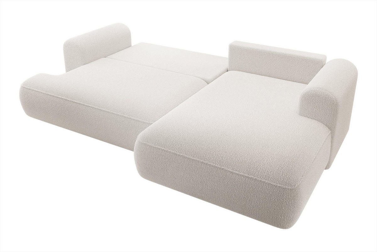 ECKSOFA Ovo Cremeweiß Boucle - Creme, Textil (260/165cm) - Selsey