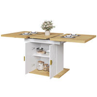 AUSZIEHTISCH aus MDF mit Stauraum, 110(140)/70/76 cm, Weiß - Weiß, Holzwerkstoff (76/70/110cm) - Redom