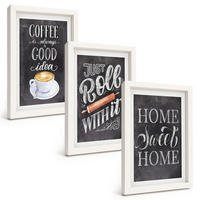 BILDER SET 3er Set - 20x30 cm Weißer Rahmen - Kaffeeroller, heimelige Wärme - Weiß, Kunststoff (20/30cm) - TULUP