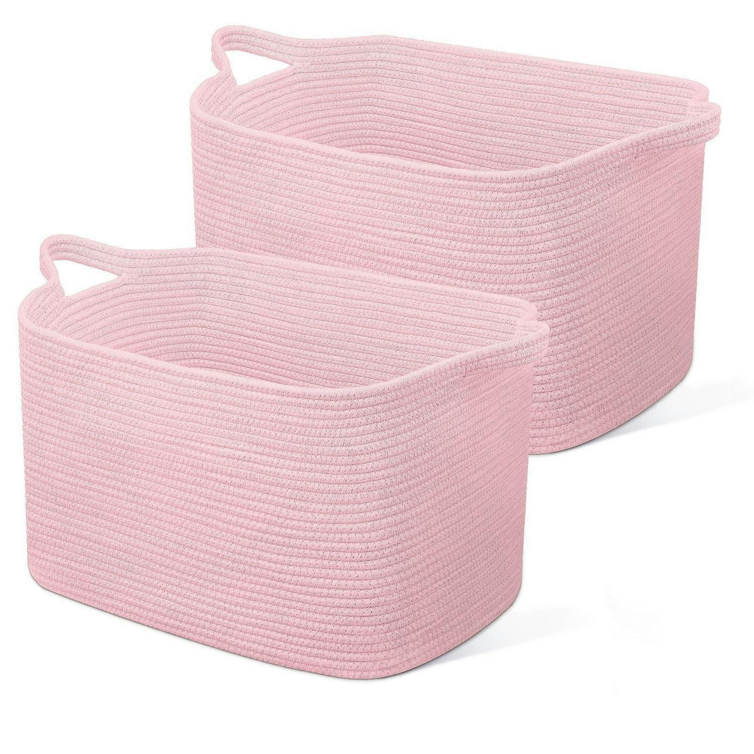 WÄSCHEKORB 2-teiliges Set Hellrosa - Rosa, Textil (55/38/30cm)
