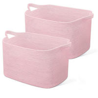 WÄSCHEKORB 2-teiliges Set Hellrosa - Rosa, Textil (55/38/30cm)