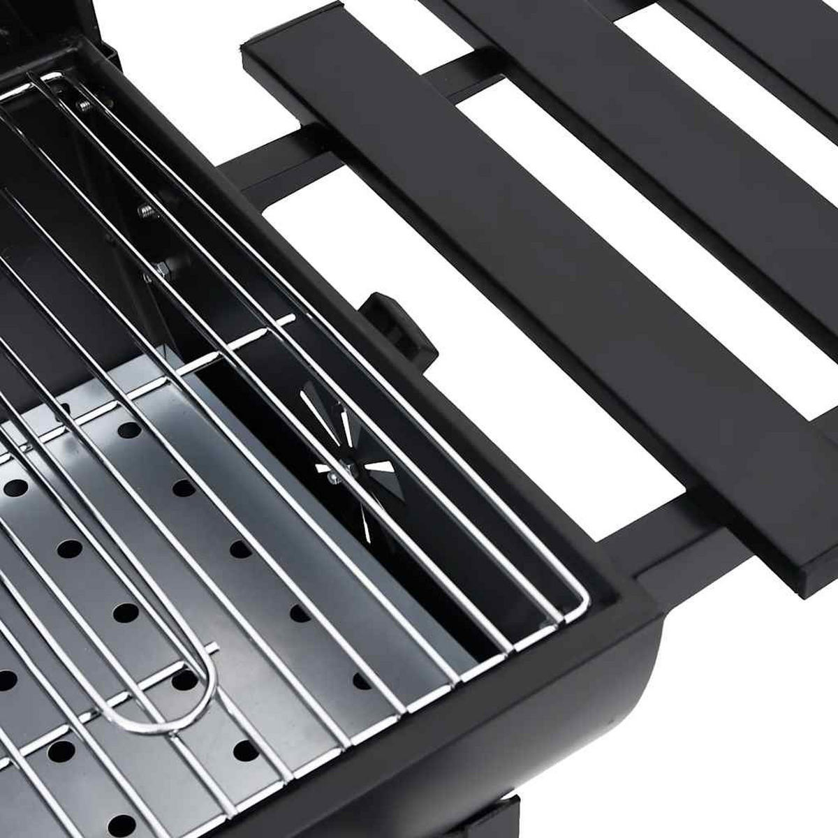 GRILLWAGEN Mit Rädern Und Ablagen Schwarz Stahl 115/85/95 Cm - Schwarz, Metall (30/93/68cm) - vidaXL