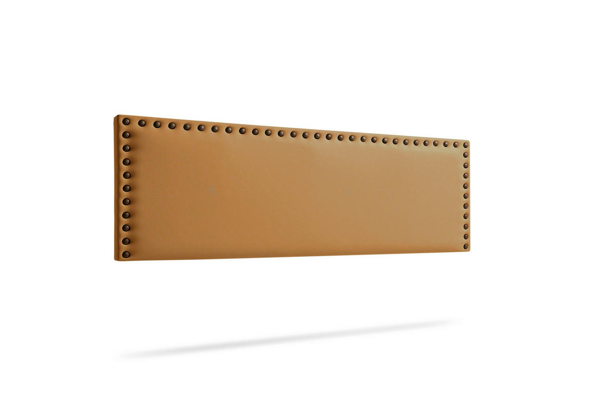 KOPFTEIL gepolstert MODENA Kunstleder 130x55x8 cm - Hellbraun - Moonia - Hellbraun, Holz (130/8/55cm)