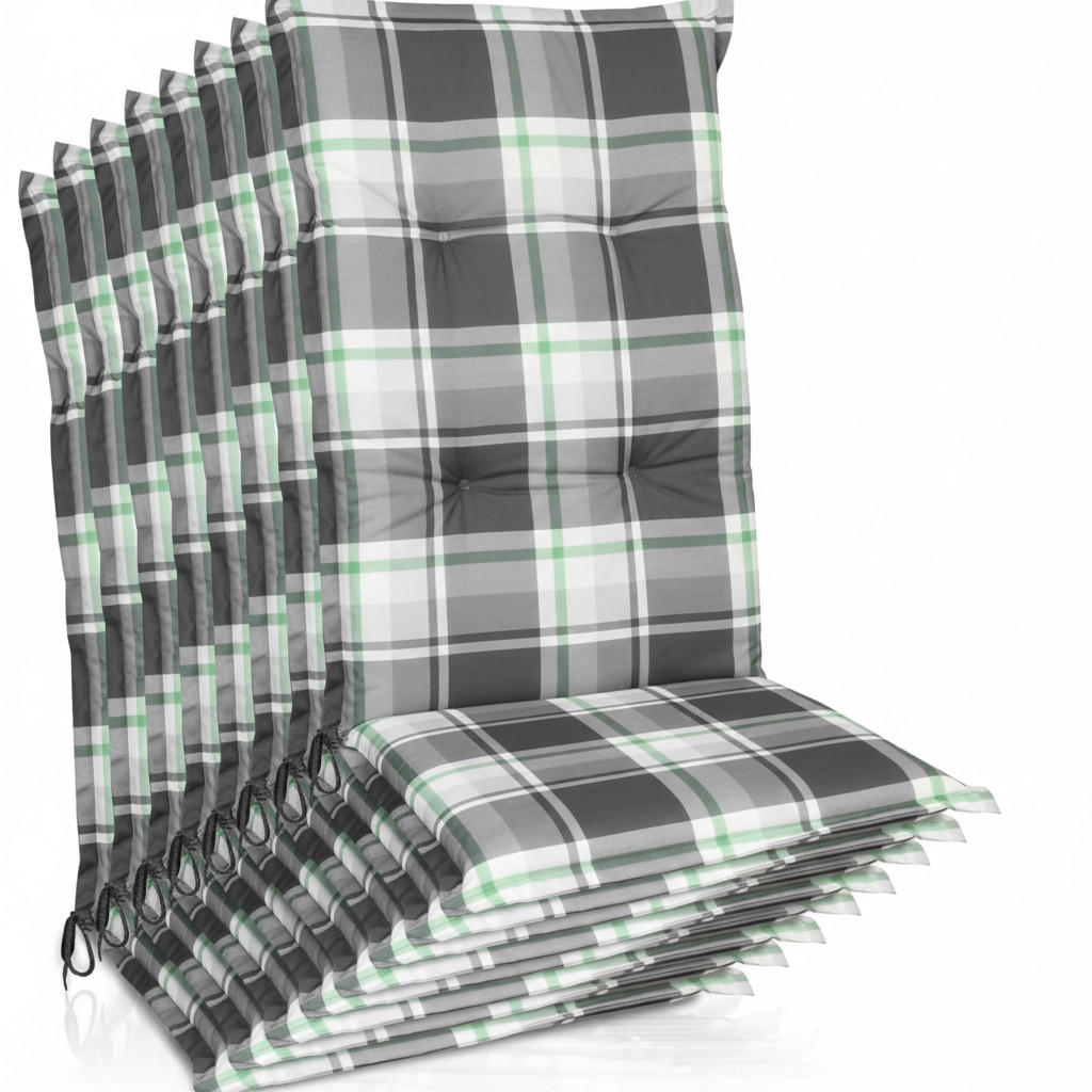 HOCHLEHNERAUFLAGE Sunny MK 120x50x6cm Mintgrün Kariert (8tlg) - Mintgrün, Textil (50/6/120cm) - Beautissu 