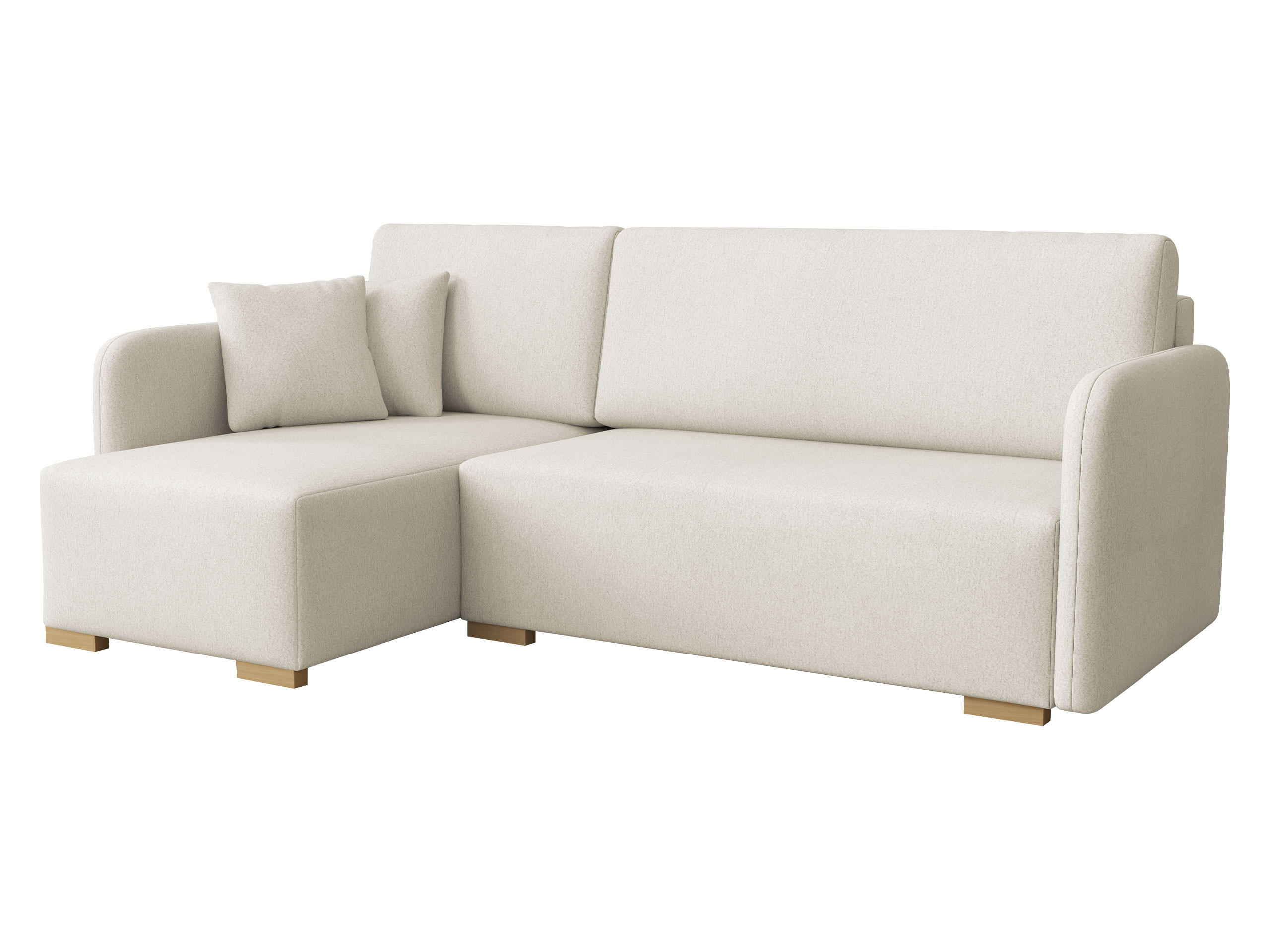 ECKSOFA Como L - Creme/Naturfarben, Holz/Textil (220/140cm) - MIRJAN24