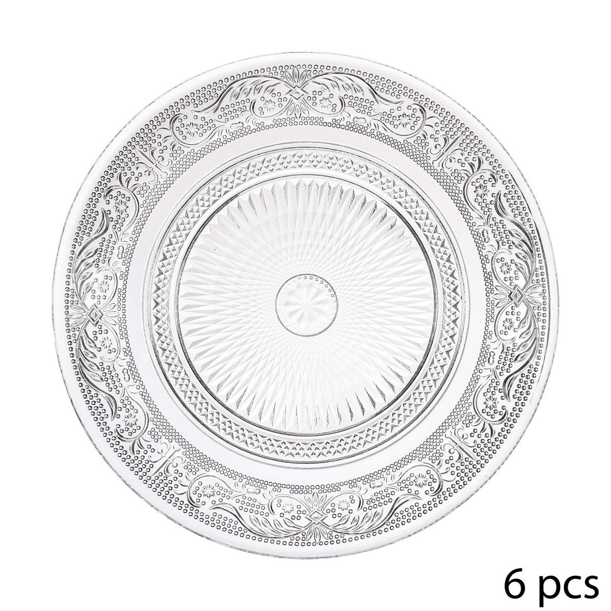 GESCHIRR-SET für 6 Personen Transparent 22,7/22,7/1,9 cm - Transparent, Glas (22.7/1.9/22.7cm) - Secret de Gourmet